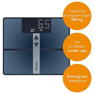 Beurer BF 980 WIFI 76009 Analyse-personenweegschaal Digitaal Weegbereik (max.): 180 kg Zwart Beurer BF 980 WIFI 76009 Analyse-personenweegschaal Digitaal Weegbereik (max.): 180 kg Zwart