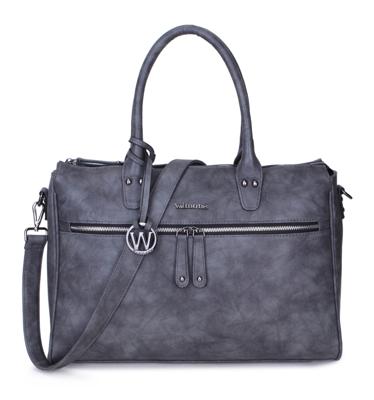 17 inch PU handtas schoudertas FABIANA-TWO Grijs 17 inch PU handtas schoudertas FABIANA-TWO Grijs