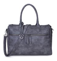 17 inch PU handtas schoudertas FABIANA-TWO Grijs - thumbnail