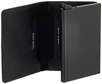 Secrid Slimwallet Vintage Portemonnee Zwart Aluminium, Leer