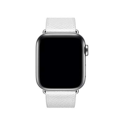 Lederen bandje - Wit - Geschikt voor Apple Watch 44mm / 45mm / 46mm / 49mm