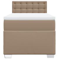 Boxspring met matras kunstleer cappuccinokleurig 100x200 cm - thumbnail