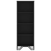 Boekenkast 50x31x137,5 cm bewerkt hout zwart - thumbnail
