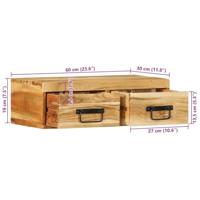Tv-meubel wandmontage 60x30x19 cm massief acaciahout - thumbnail