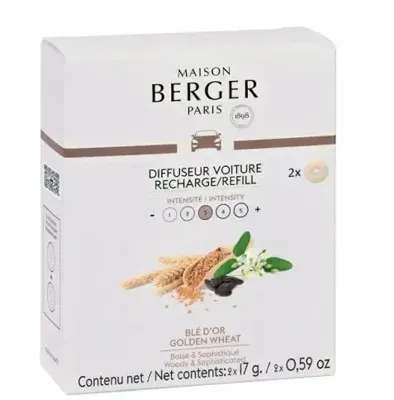 Maison Berger Navulling - voor autoparfum - Golden Wheat - 2 stuks