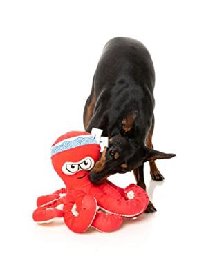 Fuzzyard Octo-Posse Pluche Octopus hondenspeelgoed voor kleine, middelgrote en grote rassen (Takoyaki)