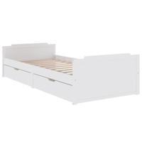 Bedframe met lades massief grenenhout wit 90x200 cm - thumbnail