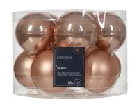 Decoris kerstballen glas 10st roze 6cm - thumbnail