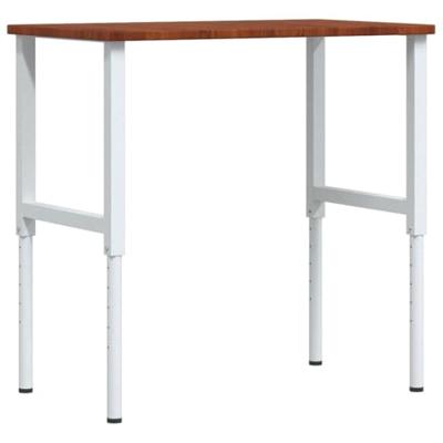 Werkbank rechthoek 100x60x(71,5-98) cm eikenhout donkerbruin