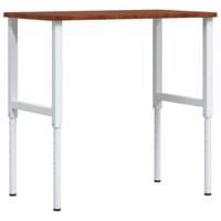 Werkbank rechthoek 100x60x(71,5-98) cm eikenhout donkerbruin - thumbnail