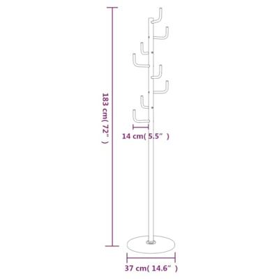 Kapstok 183 cm gepoedercoat ijzer wit Kapstok 183 cm gepoedercoat ijzer wit