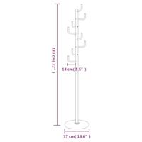 Kapstok 183 cm gepoedercoat ijzer zwart - thumbnail