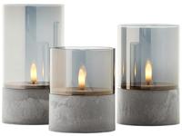 Kaars LED Brilliant Grijs Metaal 3 Stuks - thumbnail