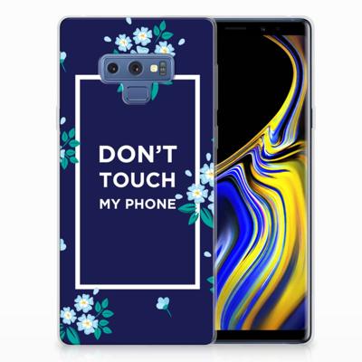 Samsung Galaxy Note 9 Silicone-hoesje Flowers Blue DTMP Samsung Galaxy Note 9 Silicone-hoesje Flowers Blue DTMP