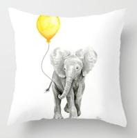 2 stuks 45x45cm geel gestreepte kussensloop geometrische gooien kussen kussensloop afdrukken Cushion kussen zaak slaapkamer Office grootte: 450 * 450 - thumbnail