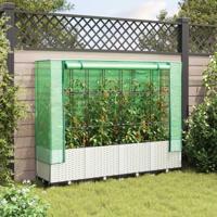 Plantenbak verhoogd met kashoes 160x40x138 cm rattanlook - thumbnail