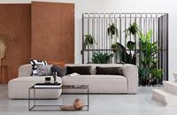 WOOOD Loungebank 'Bean' Links, Melange, kleur Lichtgrijs - thumbnail