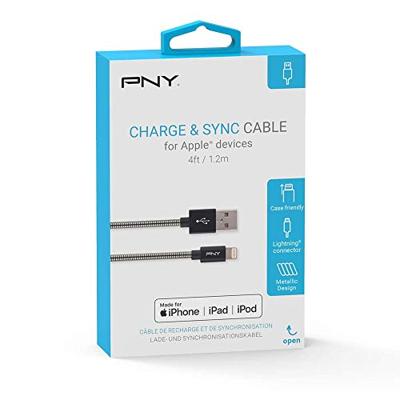 PNY Metallic Lightning to USB Charge and Sync Cable - Space Grey