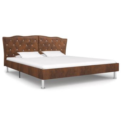 VidaXL Bedframe kunstsuède bruin 180x200 cm