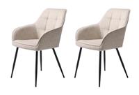 Giga Living - Eetkamerstoel Stof Donkergrijs - Nolan - Set van 2 - thumbnail