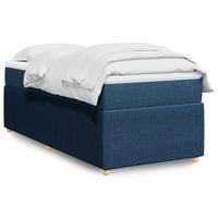 Boxspring met matras stof blauw 90x190 cm - thumbnail