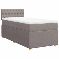 Boxspring met matras stof taupe 90x190 cm - thumbnail