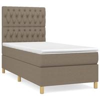 Boxspring met matras stof taupe 100x200 cm - thumbnail