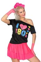 Shirt I love the 80&apos;s zwart - thumbnail