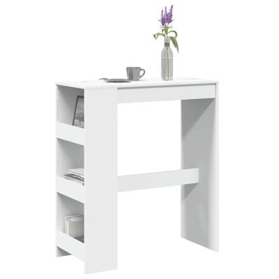 Bartafel met rekken 90x40x103,5 cm bewerkt hout wit