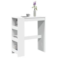 Bartafel met rekken 90x40x103,5 cm bewerkt hout wit - thumbnail