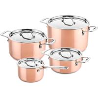 DUCQ Pannenset - Kookpan ø 18, 20, 20 cm & Steelpan ø 16 cm + Deksels - Inductie - Koper - 4 Delig - thumbnail