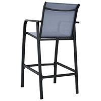 Tuinbarstoelen 2 st textileen grijs - thumbnail