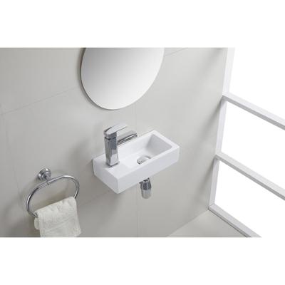 Wiesbaden Rhea S - Mini Fontein - Links- 36.5x18x9cm- Keramiek - Mat Wit