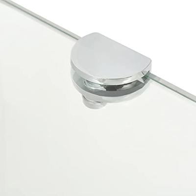 Hoekschap met chromen dragers transparant 25x25 cm glas
