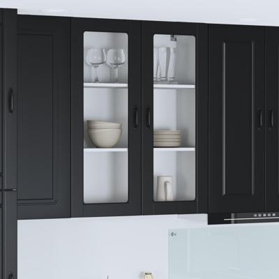 Keukenkast Kalmar Zwart 80 x 31 x 100 cm Bewerkt hout