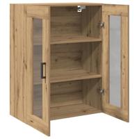 Wandkast artisanaal eikenkleurig 69.5 x 34 x 90 cm Bewerkt hout - thumbnail