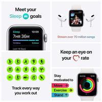 Apple Horloge SE GPS, 40mm Zilver Aluminium Case met Witte Sport Band - Regular (Refurbished) - thumbnail