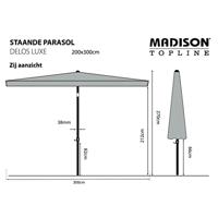 Grote Parasol Delos 200x300 cm Taupe van Madison - thumbnail