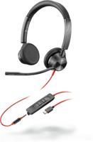 POLY 3325 Headset Bedraad Hoofdband Oproepen/muziek USB Type-C Zwart - thumbnail
