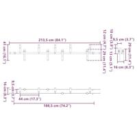 Doos met onderdelen voor schuifdeur 213,5 cm staal zwart - thumbnail