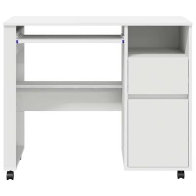 Bureau met Wielen met lade Wit 91 x 50 x 77 cm Bewerkt hout