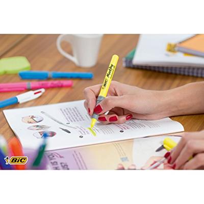 Markeerstift Bic grip assorti etui à 5 stuks