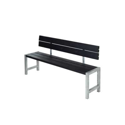 Picknickbank Met Rugleuning Modern Zwart Picknickbank Met Rugleuning Modern Zwart