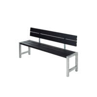 Picknickbank Met Rugleuning Modern Zwart - thumbnail