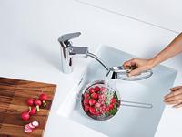 GROHE Eurodisc Cosmopolitan Keukenkraan - laag - uittrekbare uitloop - chroom 32257002 - thumbnail