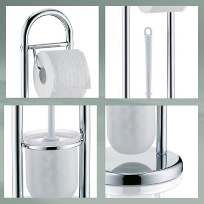 Kela - Fabio Toiletrol en wc-borstel Houder - Zilver - Kela