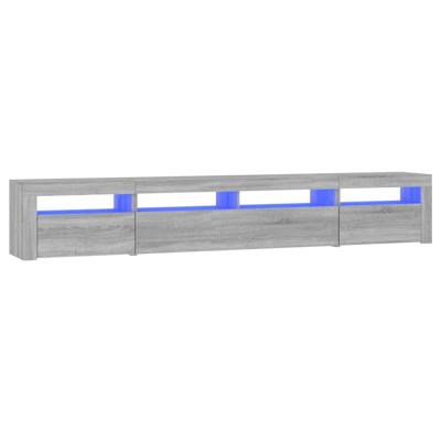 Tv-meubel met LED-verlichting 240x35x40 cm grijs sonoma eiken