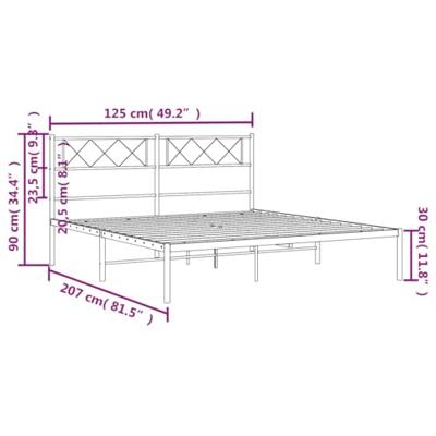 Bedframe met hoofdbord metaal zwart 120x200 cm Bedframe met hoofdbord metaal zwart 120x200 cm