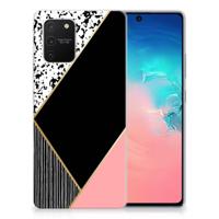 Samsung Galaxy S10 Lite | TPU Hoesje | Zwart Roze Vormen - thumbnail