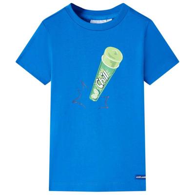 Kindershirt met ijsjesprint 140 felblauw Kindershirt met ijsjesprint 140 felblauw
